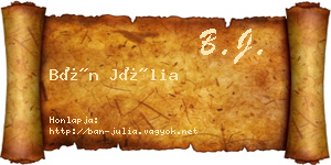 Bán Júlia névjegykártya